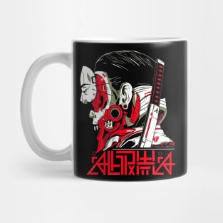 Vaporwave Cyberpunk Aesthetic Samurai Mug